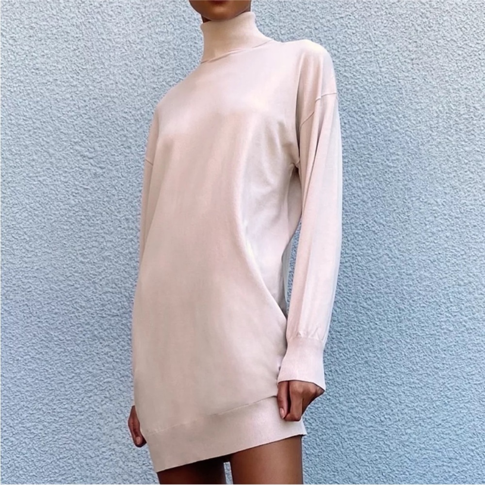 The Group by Babaton Aritzia Camino Turtleneck Mini Dress Sweater in Camille XS